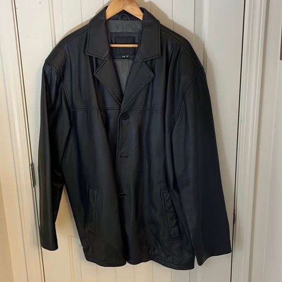 NORTH RIDGE men’s 2XL black leather coat - Picture 1 of 5